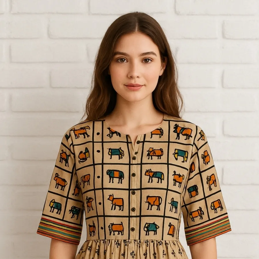 پیراهن بلند طرح هندی