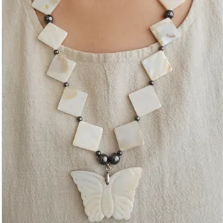 گردنبند صدف با اویز صدفی