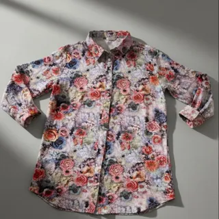 شومیز گلدار نخی