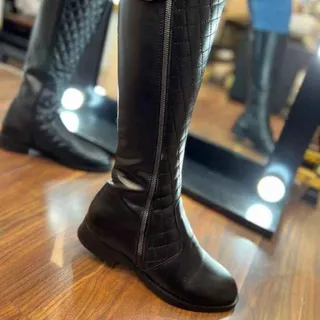 بوت بلند چرم شنل دوزی