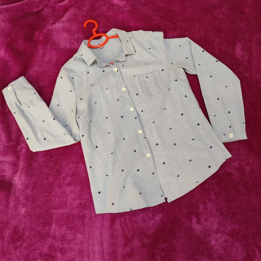 شومیز آبی طرح دار