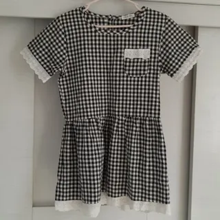 پیراهن عروسکی چهارخونه