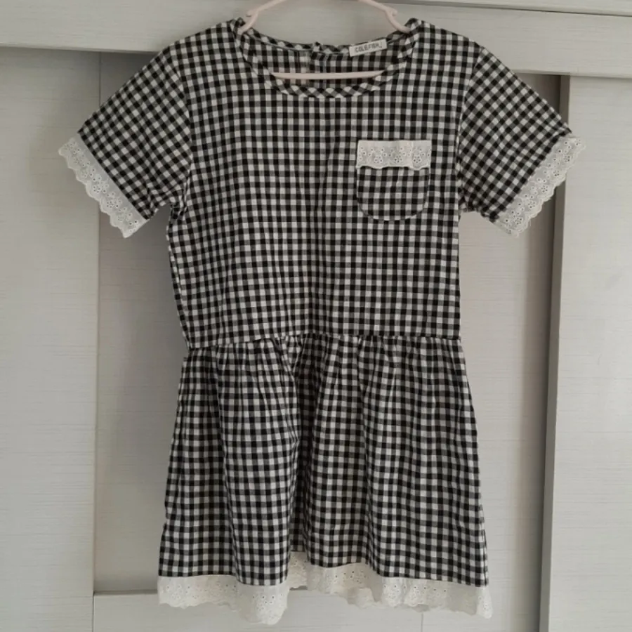 پیراهن عروسکی چهارخونه