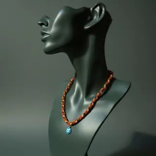 گردنبند بافت با آویز چشم