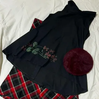 دامن پشمی پاییزی با رویه