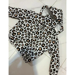 کاپشن پلنگی  سفید  زنانه