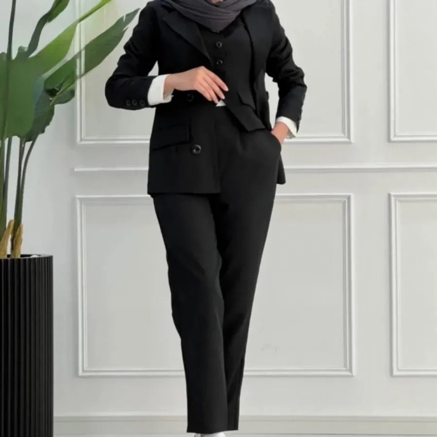 کت و شلوار و جلیقه مشکی