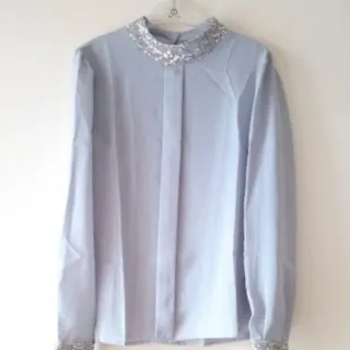 شومیز کرپ حربر یقه پولک