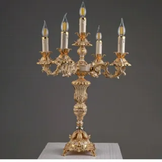 شمعدان طلایی لامپ خور