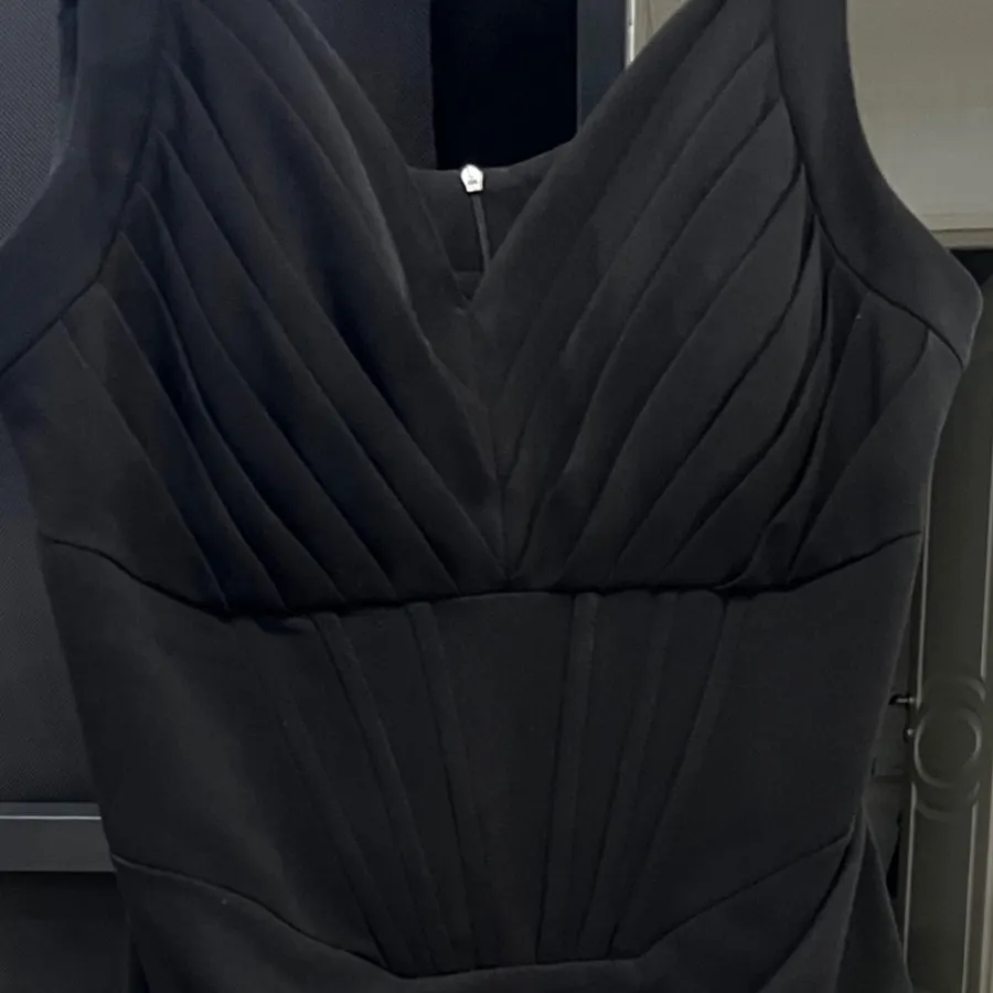 لباس شب مشکی کمر کرستی