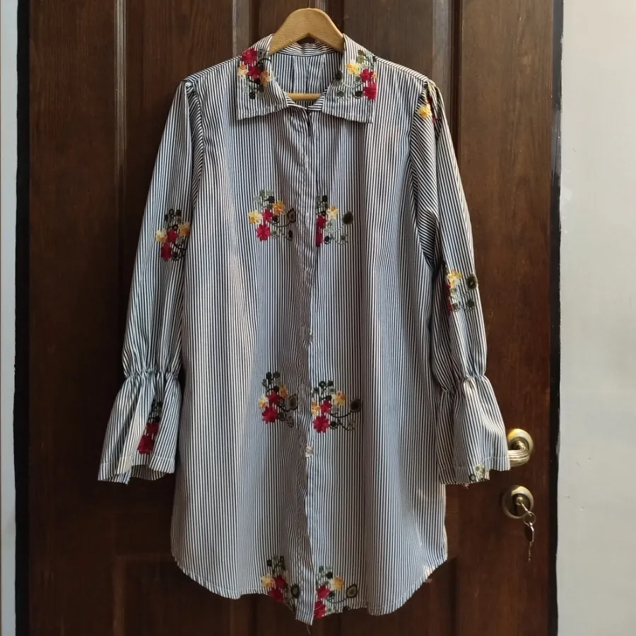 تونیک راه راه سفید مشکی