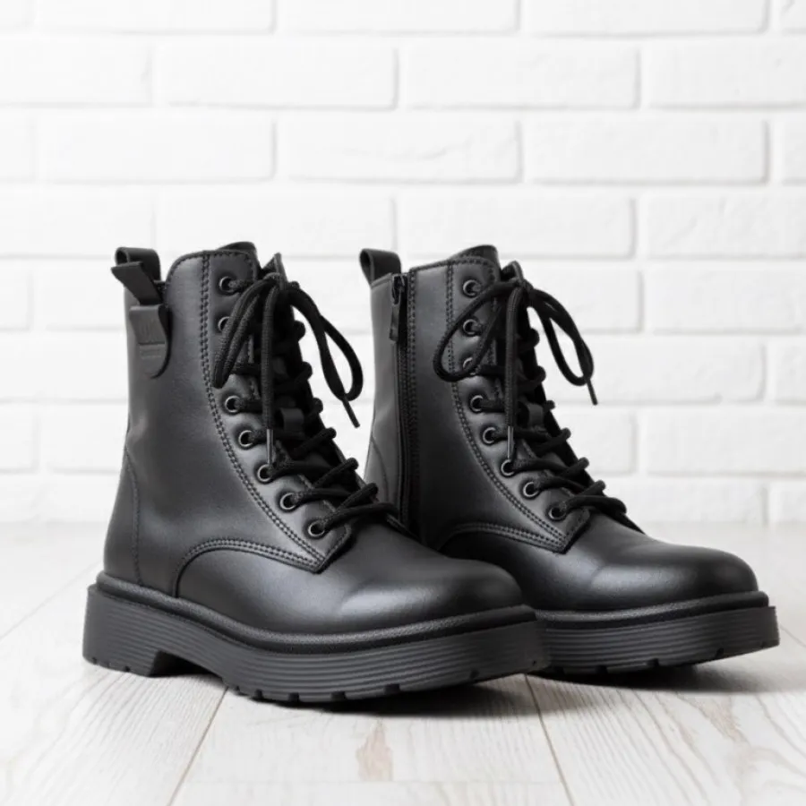 نیم بوت چرم مشکی