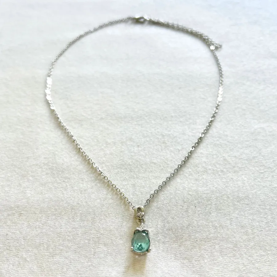 گردنبند پلاک سنگ آبی