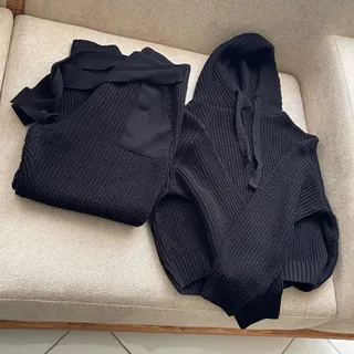 ست بافت شلوار هودی