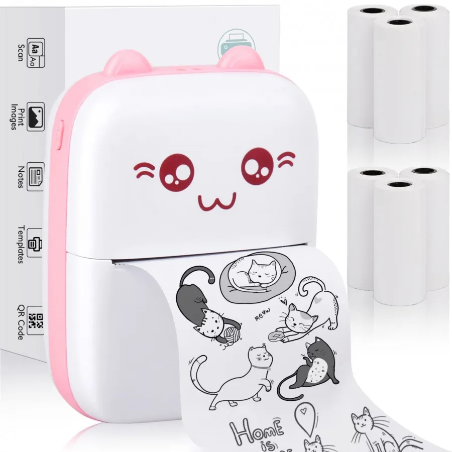 مینی پرینتر گربه صورتی