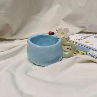 ماگ دست ساز گل