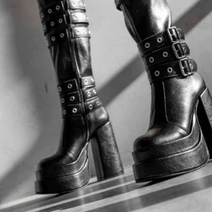 بوت بالا زانو مشکی