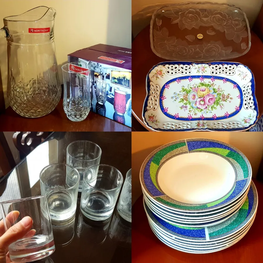 بشقاب و پارچ و لیوان