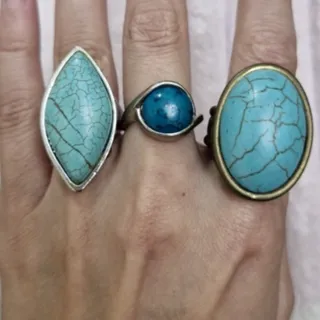 3عدد انگشتر فیروزه ای
