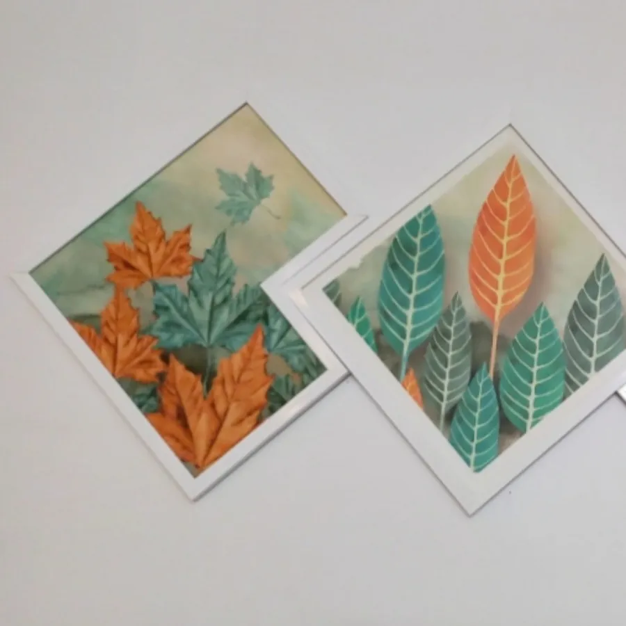 تابلو 3 تکه طرح برگ