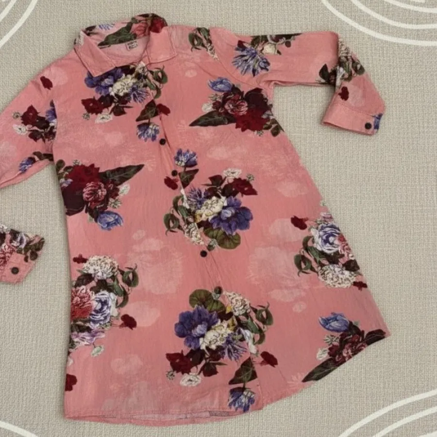 شومیز گلدار نخی