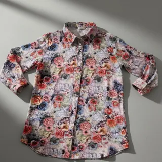 شومیز گلدار نخی