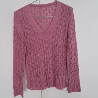 بلوز بافت گیپور صورتی