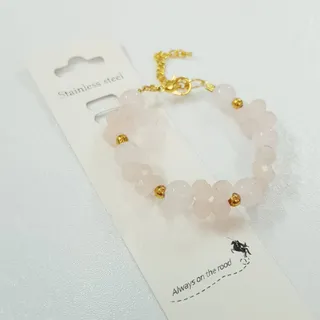 دستبند زنجیر استیل صورتی