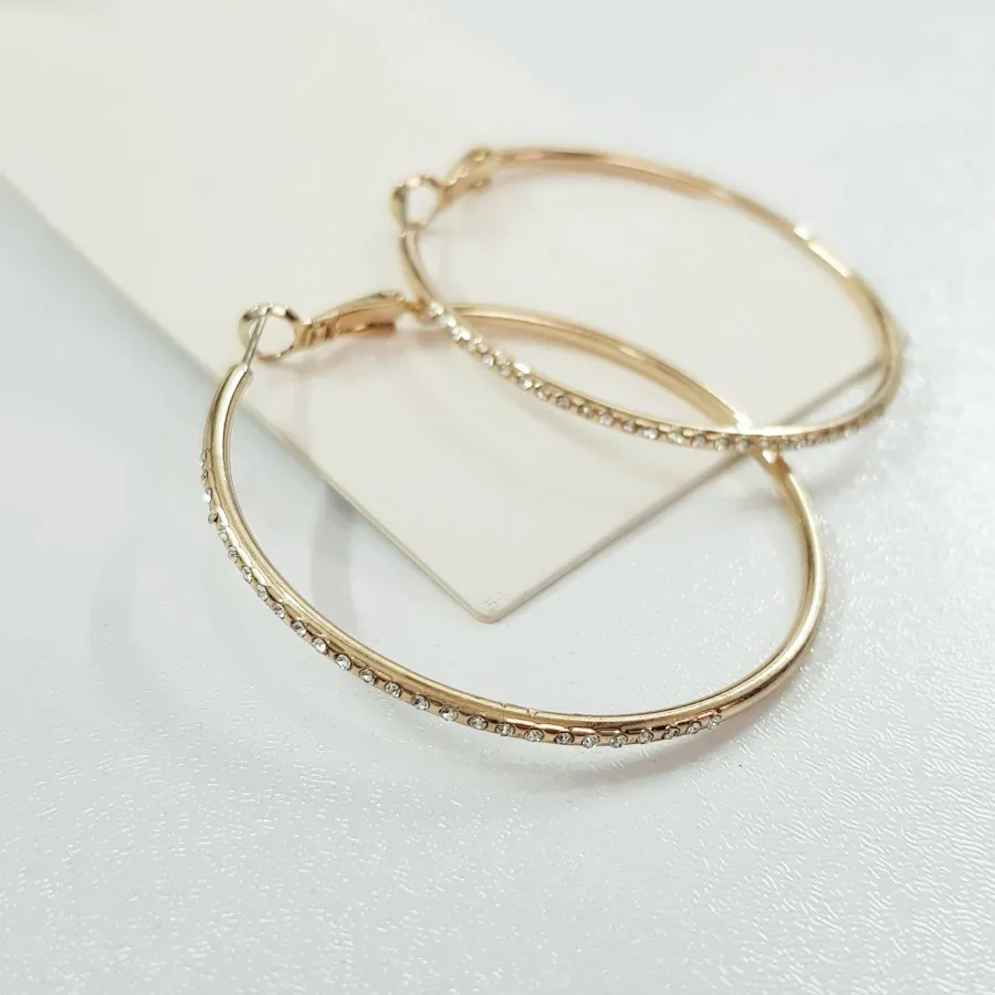 گوشواره حلقه طلایی قفلی