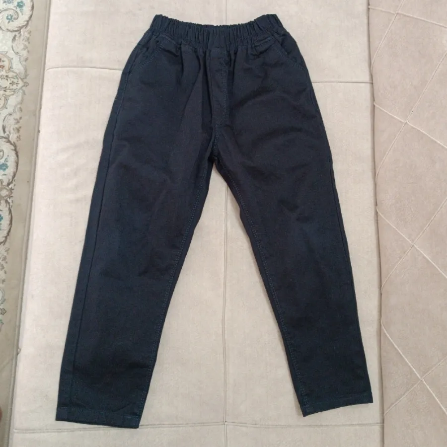 شلوار کتان سورمه ای اسپرت