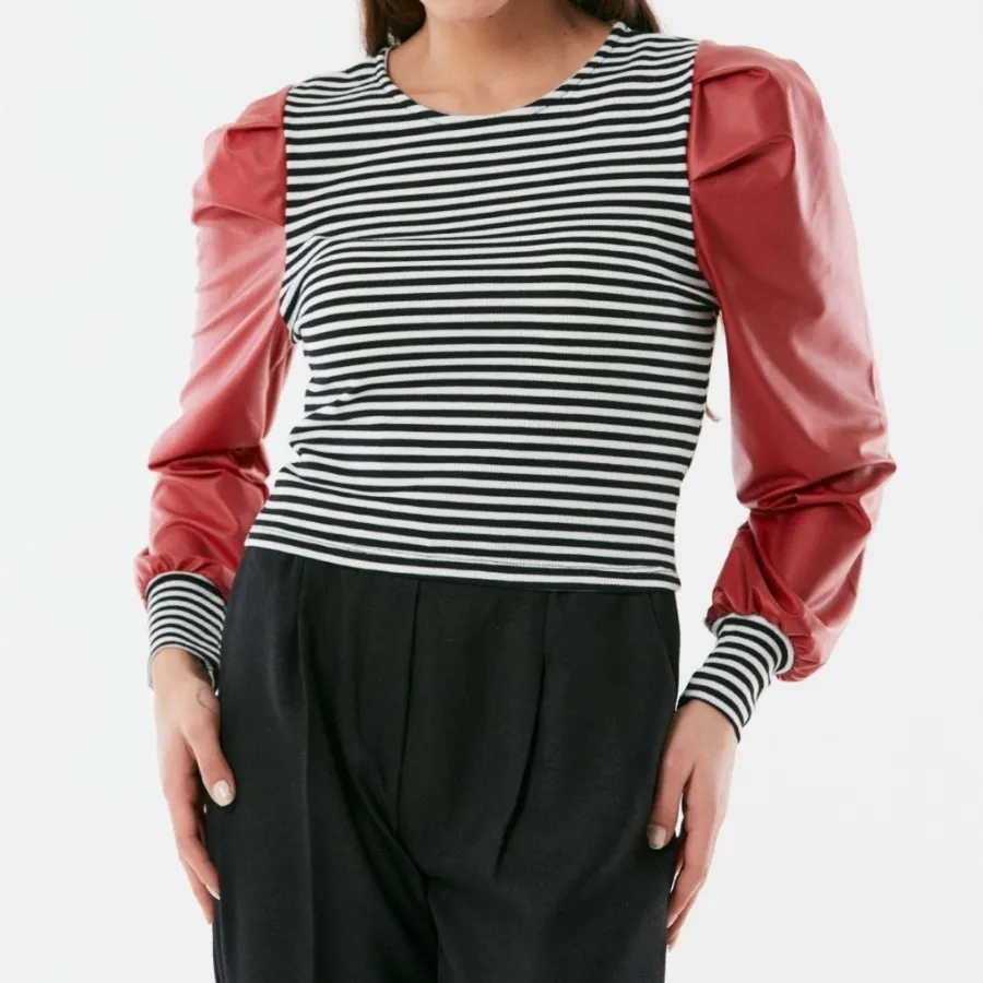 پیرهن آستین چرم تُرک