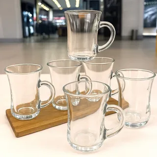 استکان ترک دسته دار 18 عد