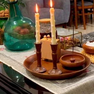 سینی و شمعدان و جا عود
