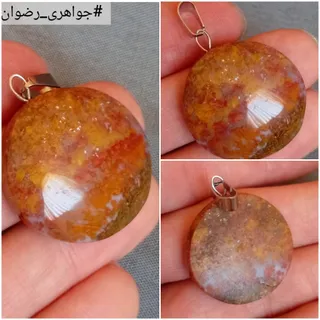 آویز عقیق شجر درشت سه رنگ