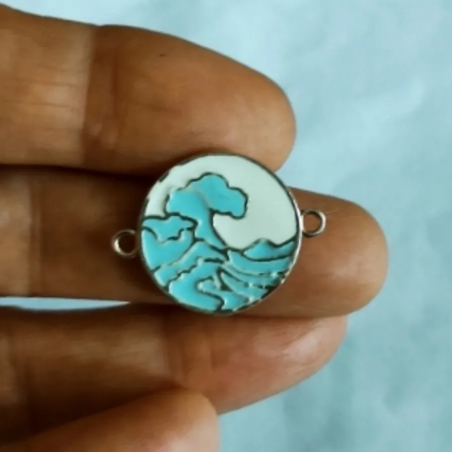 پلاک نقره موج کاناگاوا