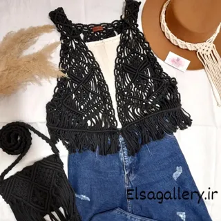 جلیقه مکرومه بافی