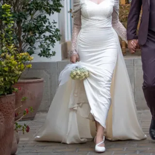 لباس نامزدی سفید نباتی