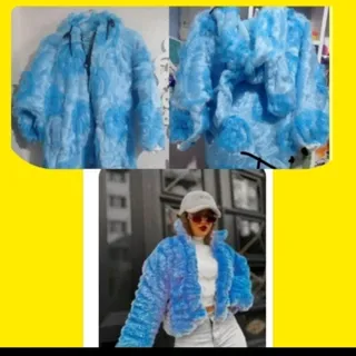 هودی سویشرت خز آبی شیک