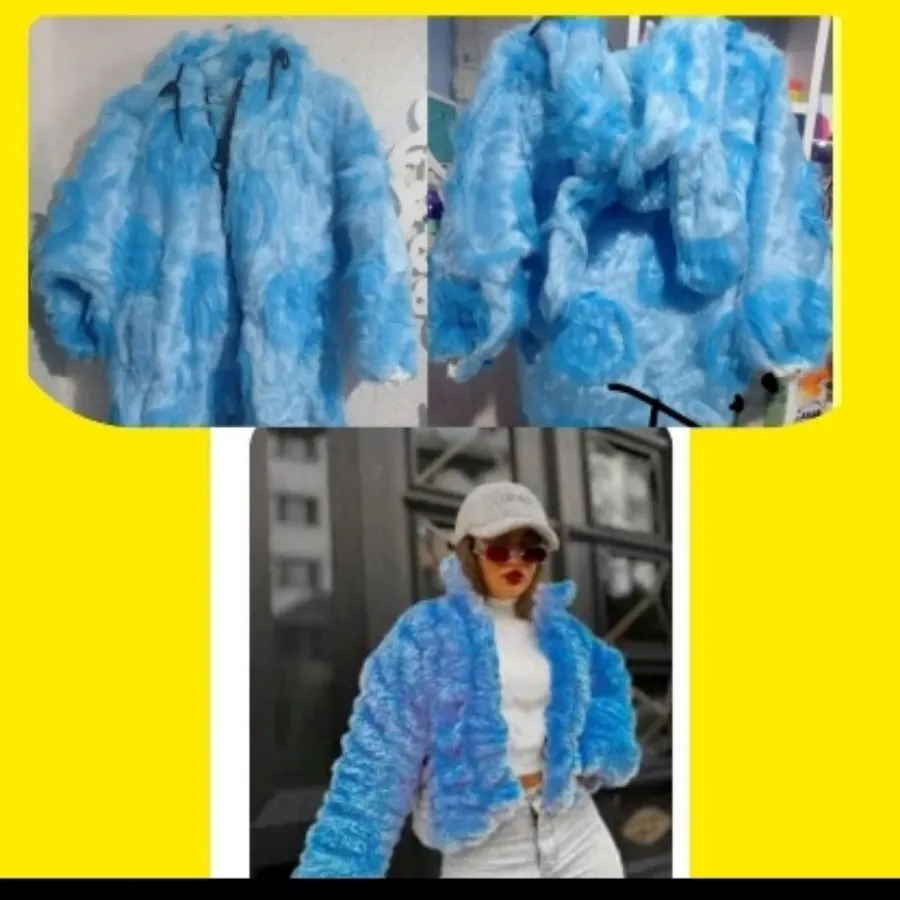 هودی سویشرت خز آبی شیک