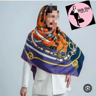 روسری ابریشم سرمه ای مجلس