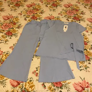 بلوز شلوار آبی