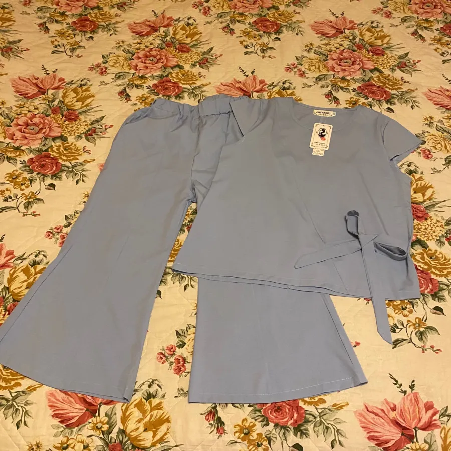 بلوز شلوار آبی