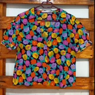 شومیز نخی طرح گل