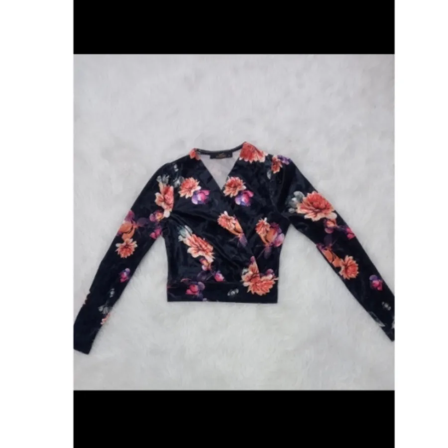 کراپ مخمل آستین دار مجلسی