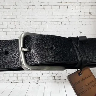 کمربند چرم مشکی نیم باریک