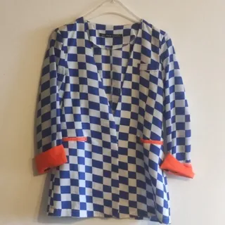 شومیز حریر شطرنجی