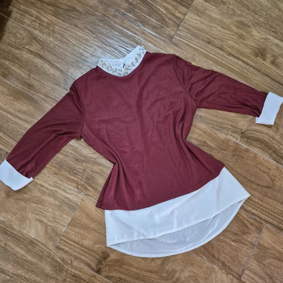 بلوز یقه نگین دار