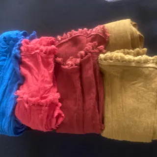 شال کنفی بلند منگوله دار