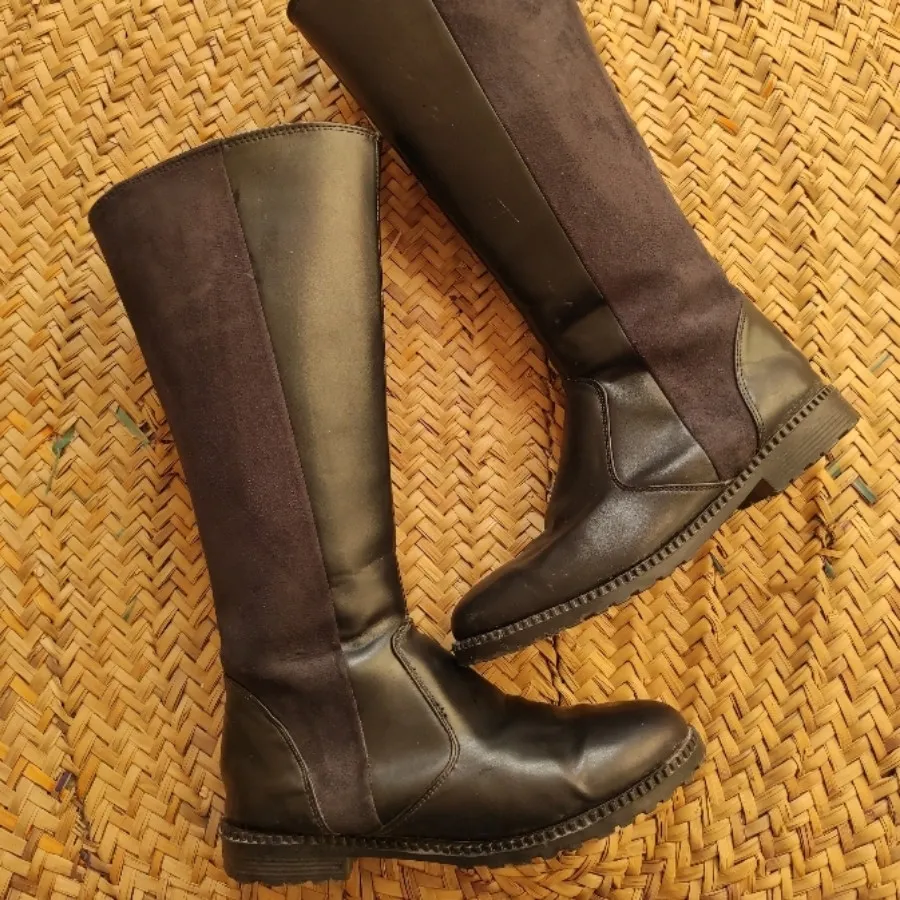 بوت بلند جیر و چرم