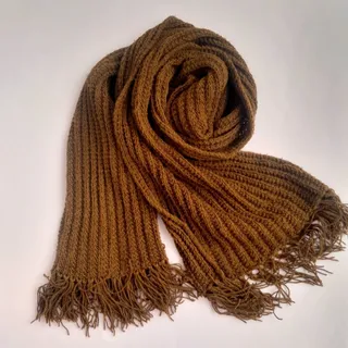 شال گردن دست بافت قهوه ای